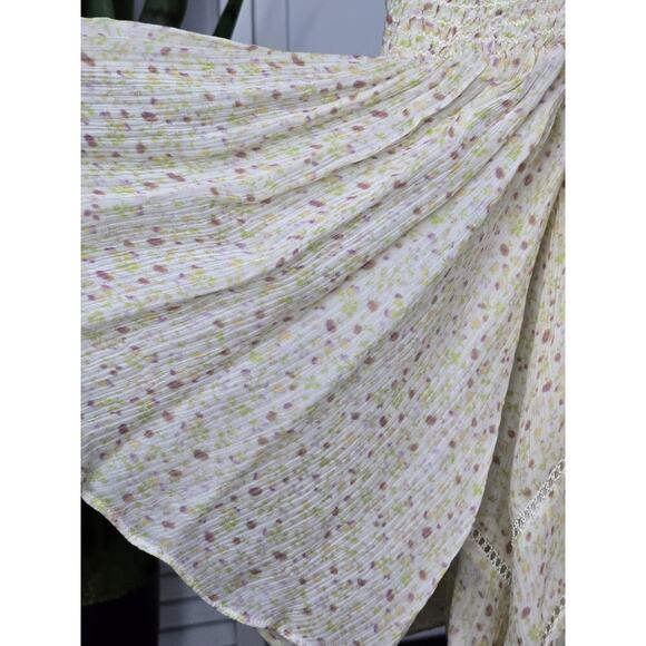 Rebecca Minkoff Casey Off-the-Shoulder Tassel Floral Blouse Size Small Cottage - Picture 8 of 9